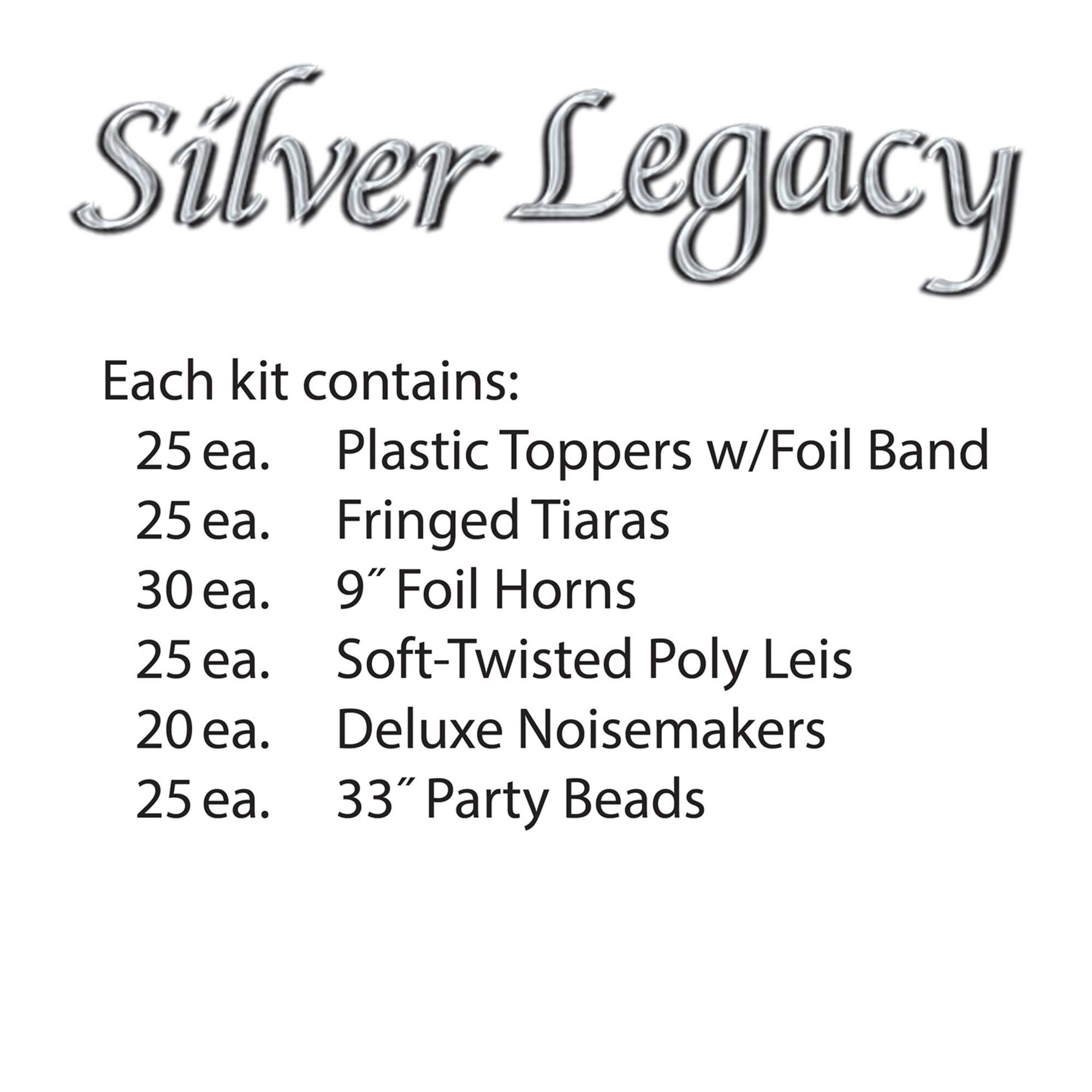 Beistle Black & Silver New Year Legacy Party Favor Kit for 50